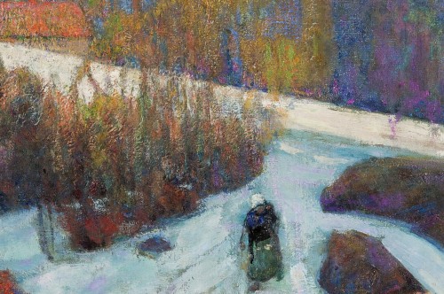 XXe siècle - Victor Charreton (1864-1937) - Le chemin dans l’ombre, neige, 1911