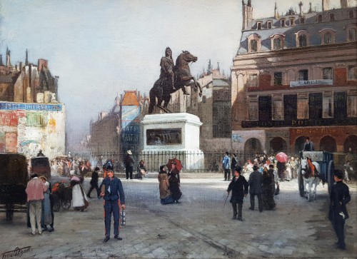 Felix Possart (1837 - 1928) - La Place des Victoires à Paris