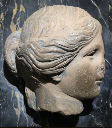 Sculpture Sculpture en Terre cuite - Tête Antique d’Aphrodite de Cnide