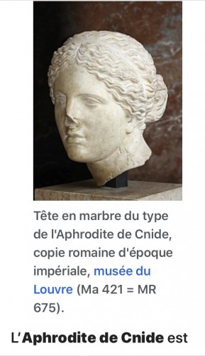  - Tête Antique d’Aphrodite de Cnide