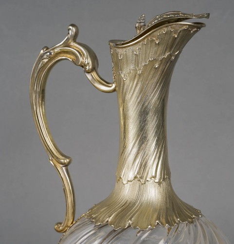 Gustave Odiot – Paire d’aiguières en cristal et vermeil Circa 1870/1880 - Argenterie et Orfèvrerie Style Napoléon III