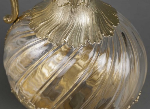 Antiquités - Gustave Odiot – Paire d’aiguières en cristal et vermeil Circa 1870/1880