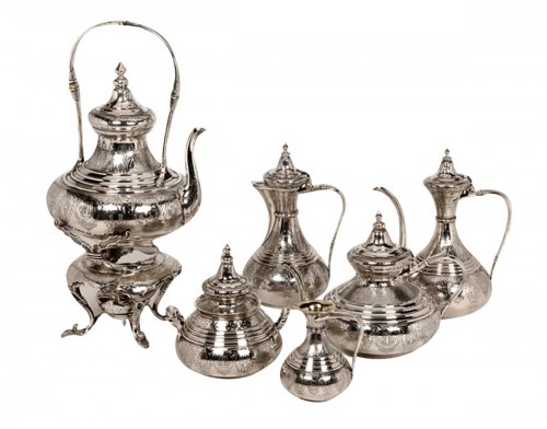 Duponchel - Service thé café en argent massif style Ottoman XIXe