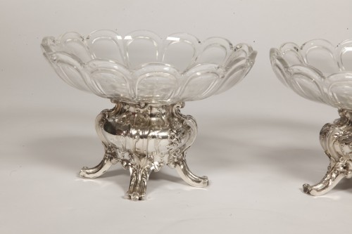 Gustave Odiot - Paire de coupes en argent massif et cristal Baccarat - Argenterie et Arts de la table Style Napoléon III