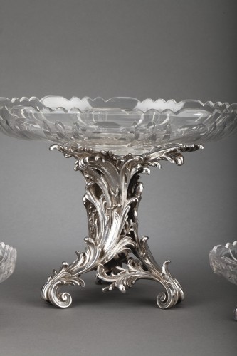 Argenterie et Arts de la table  - Cardeilhac - Garniture de table en argent massif et cristal