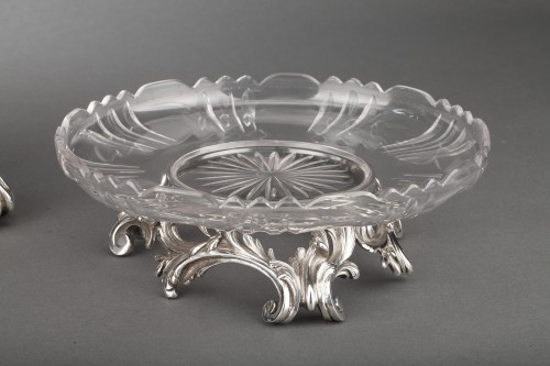 XIXe siècle - Cardeilhac - Garniture de table en argent massif et cristal