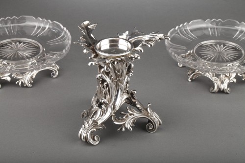 Napoléon III - Cardeilhac - Garniture de table en argent massif et cristal
