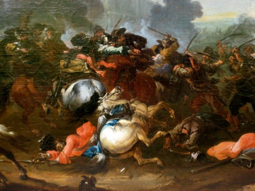 Tableaux et dessins Tableaux XVIIIe siècle - La Bataille de Kahlenberg - attribué à August Querfurt 