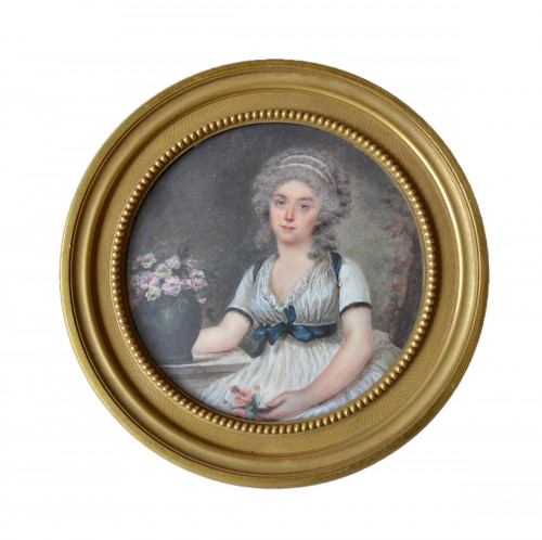Miniature représentant une dame - Motelay