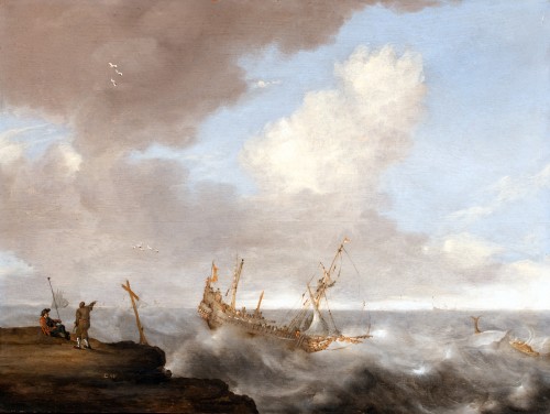 Baleine devant un navire Hollandais - Claes Claesz Wou (1592-1665) - Galerie FC Paris