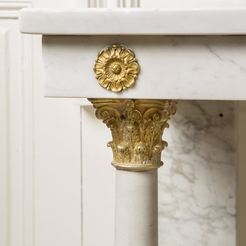 Console en marbre blanc  - Mobilier Style Restauration - Charles X