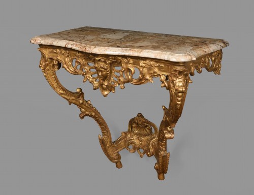 Console Louis XVI en bois doré - Galerie François Paul Belliard