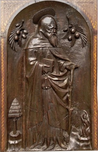Sièges  - Cathèdre double en noyer sculptée et marquetée vers 1500