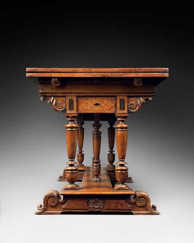 Table d'apparat d'époque Renaissance à tirettes dite "à l'italienne" - Galerie Gabrielle Laroche