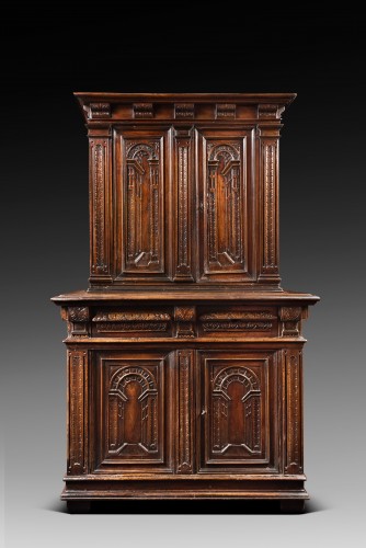 Mobilier Cabinet & Coffre - Cabinet d'époque Renaissance à décor de perspectives en trompe-l'oeil