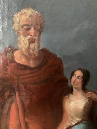 XIXe siècle - Œdipe conduit par Antigone, esquisse probable d’un chef-d’œuvre de P. G. Wickenberg