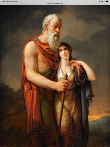 Œdipe conduit par Antigone, esquisse probable d’un chef-d’œuvre de P. G. Wickenberg - Empire
