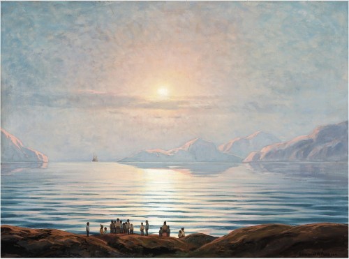 Émerveillement au soleil de minuit à Ilulissat, Groenland - E. A. Petersen (1894-1948)
