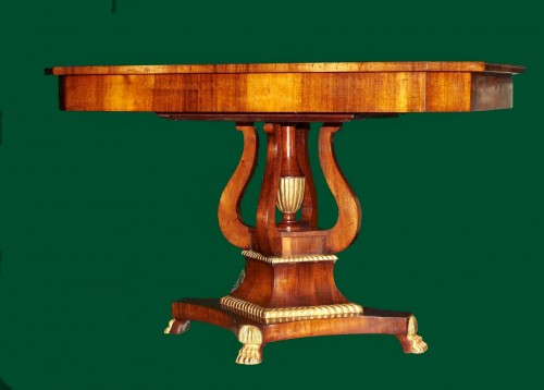 Table de Salon en acajou et bois doré, Russie 1830 - Mobilier Style Restauration - Charles X