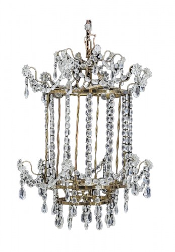 Lanterne cristal et bronze de style Gustavien