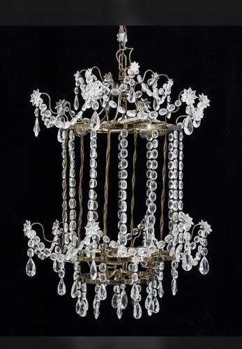 Lanterne cristal et bronze de style Gustavien - Luminaires Style Napoléon III