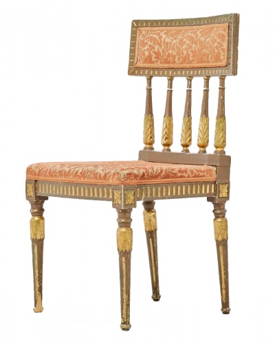 Suite de 4 chaises de style Gustavien Bronze et or circa 1900