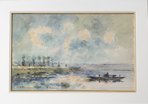 Albert LEBOURG  (1849-1928) - Paysage lacustre