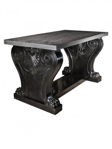 Table néoclassique en poirier noirci