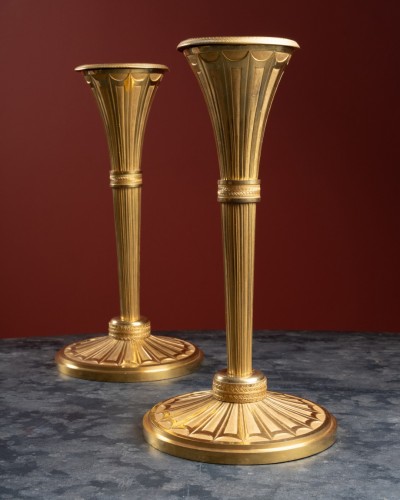 Luminaires Bougeoirs et Chandeliers - Paire de Bougeoirs en carquois de style Gustavien