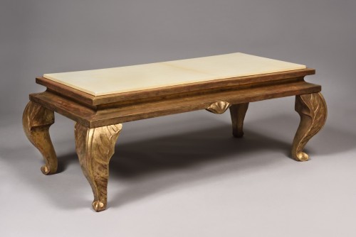 Table basse en bois doré - Maison Jansen - Mobilier Style Années 50-60