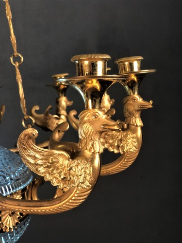 XIXe siècle - Lustre en cristal taillé et bronze doré, Saint-Petersbourg vers 1820