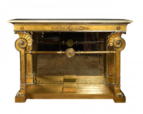 Console en bois doré et argenté premier quart du XIXe siècle