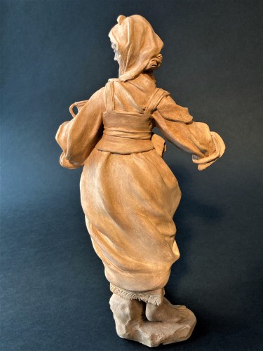 Terre cuite représentant une femme – XVIIIe siècle Sud de l’Italie - Sculpture Style 