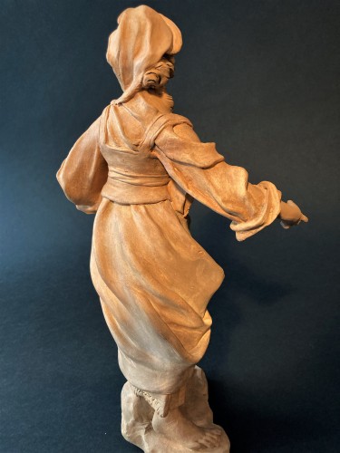 Sculpture Sculpture en Terre cuite - Terre cuite représentant une femme – XVIIIe siècle Sud de l’Italie