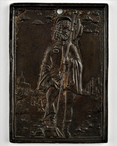 Plaquette en bronze Saint Roch - Galeazzo Mondella dit « Moderno » (1467-1528) - Art sacré, objets religieux Style 