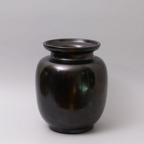Céramiques, Porcelaines  - Important vase en terre lustrée noire - Paul Bonifas (1893-1967)