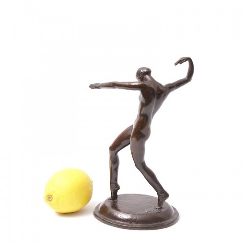 XXe siècle - "Danseuse" art-déco en bronze - Arnold Huggler (1894-1988)