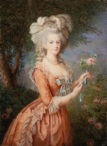 Portrait de Marie Antoinette, époque Restauration - Tableaux et dessins Style Restauration - Charles X