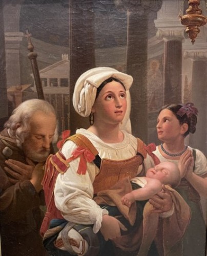 Jean-Baptiste Maes-Canini (1794 - 1856) - Jeune romaine en prière - Tableaux et dessins Style 