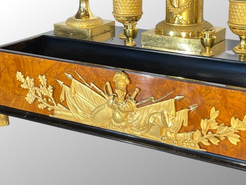 Objet de décoration Encrier - Encrier Empire en loupe de frêne, ébène et bronze