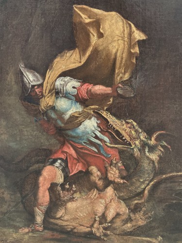 Tableaux et dessins Tableaux XVIIe siècle - Salvator Rosa (1615-1673) - Jason terrassant le dragon