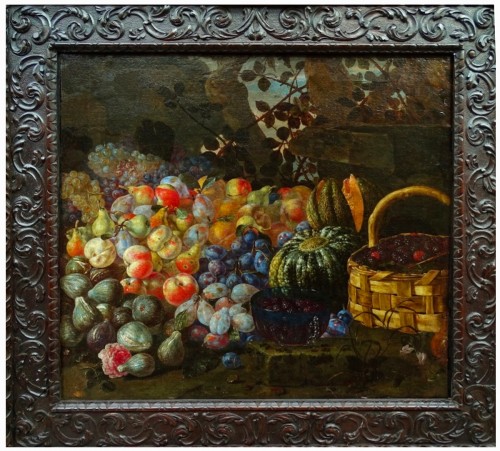 Giuseppe Recco (1634-1695) – Nature morte aux melons, poires, pêches, prunes et figues