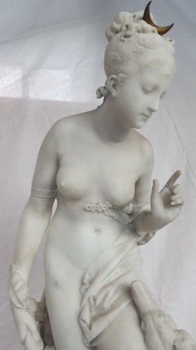 Albert-Ernest Carrier-Belleuse (1824-18887) - Diane chasseresse - Sculpture Style Napoléon III