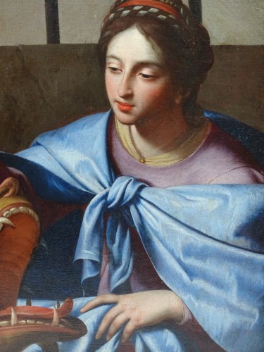 Sainte Marguerite - attribué à Simon Vouet - Tableaux et dessins Style Louis XIII