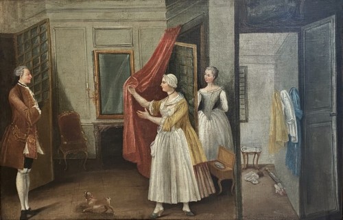 Ecole française de la seconde moitié du XVIIIe siècle - Scène de maison close