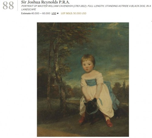 XVIIIe siècle - Joshua Reynolds (1723-1792) - Portrait de Cavendish enfant