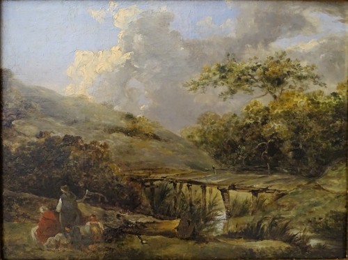 Le repos des voyageurs, école anglaise,  cercle de Thomas Gainsborough (1727-1788) 