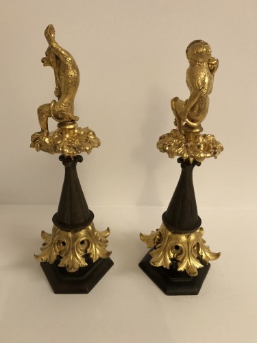 Objet de décoration Baromètre - Paire de singes en bronze Restauration