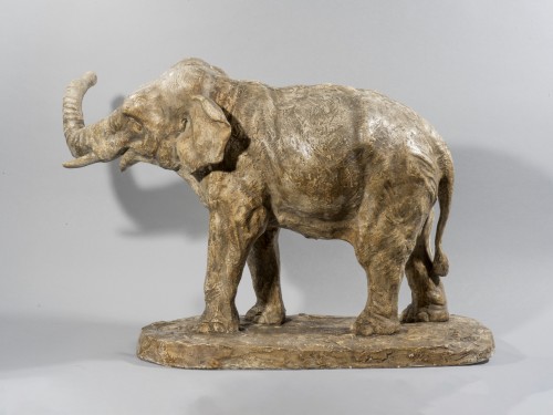 MALISSARD Georges ( 1877-1942), Éléphant d'Asie trompe levée - Art nouveau