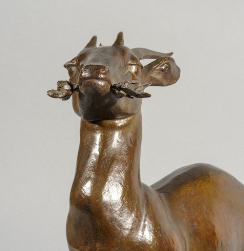 Sculpture Sculpture en Bronze - PROST Maurice (1894-1967) Gazelle tétracère (1932)